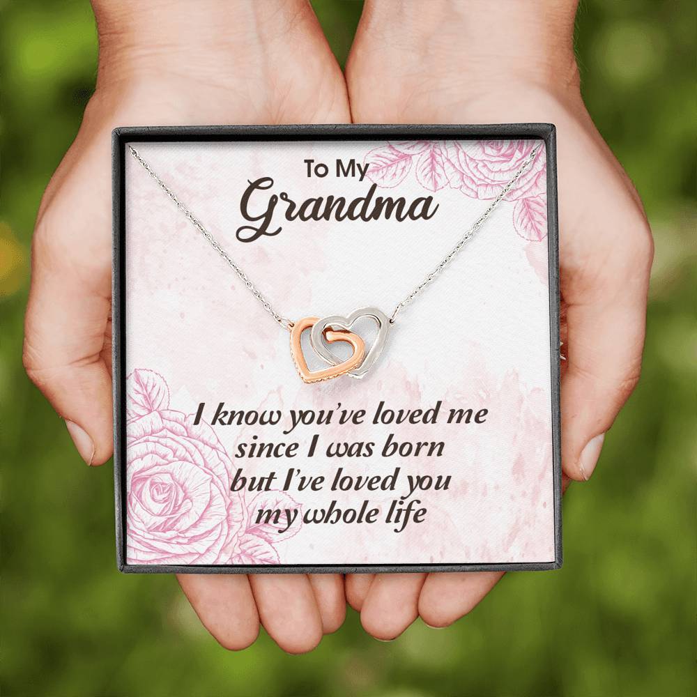 Gearhumans 3D To My Grandma Happy Mothers Day Interlocking Hearts Necklace GS2604213 ShineOn Fulfillment 