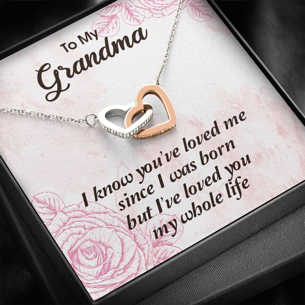 Gearhumans 3D To My Grandma Happy Mothers Day Interlocking Hearts Necklace GS2604213 ShineOn Fulfillment Standard Box 