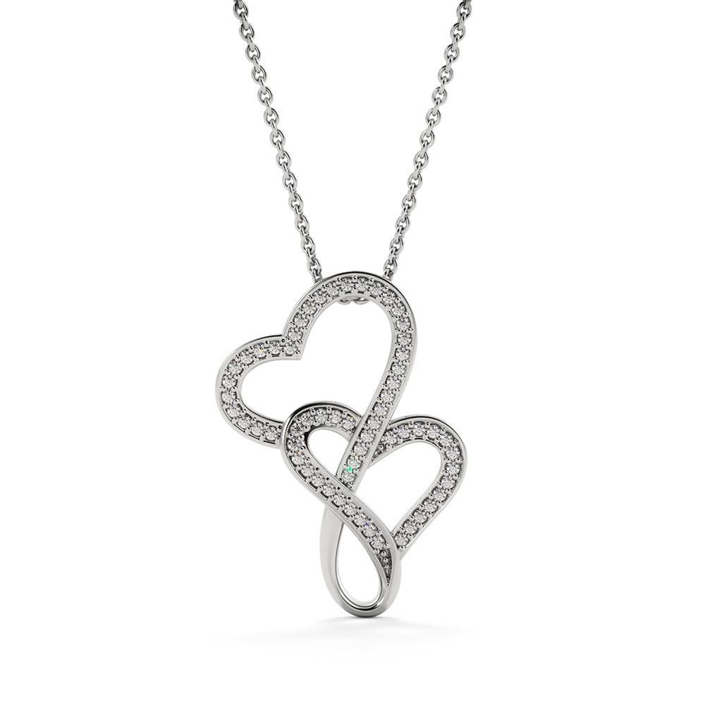 Gearhumans 3D To My Mom Mothers Day Gift Double Heart Necklace GS22042113 ShineOn Fulfillment 