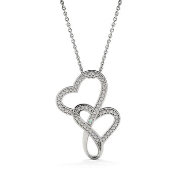 Gearhumans 3D To My Mom Mothers Day Gift Double Heart Necklace