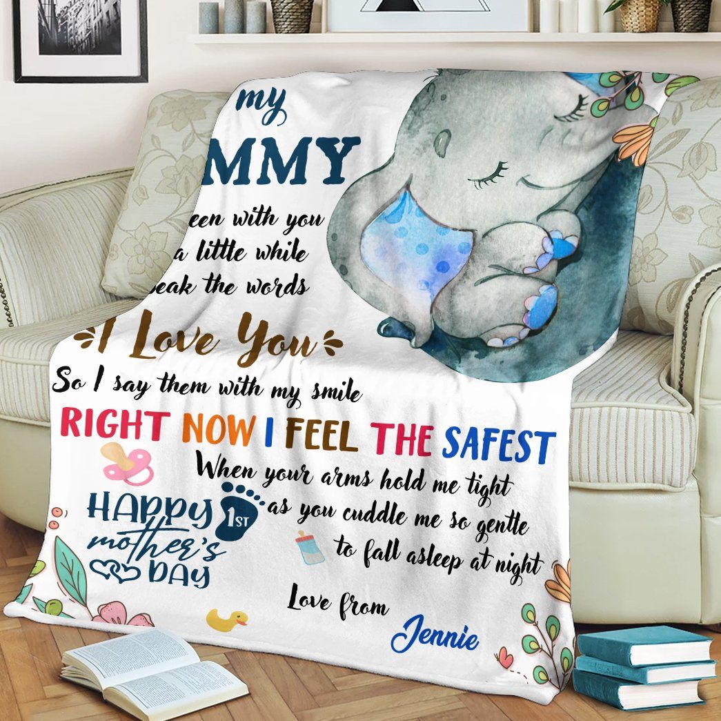 Gearhumans 3D To My Mommy Elephant Mothers Day Gift Custom Name Blanket GW070410 Blanket