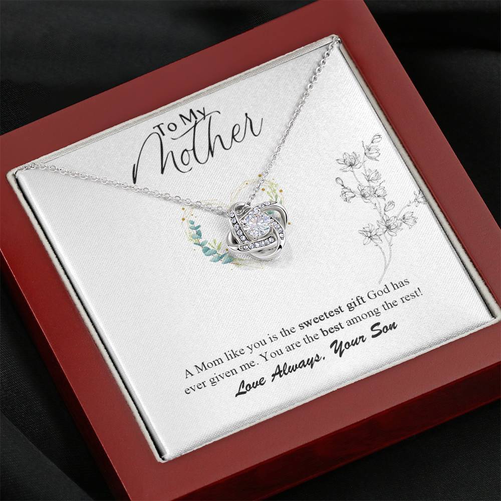Gearhumans 3D To My Mother Happy Mothers Day Love Knot Necklace GS2204219 ShineOn Fulfillment 