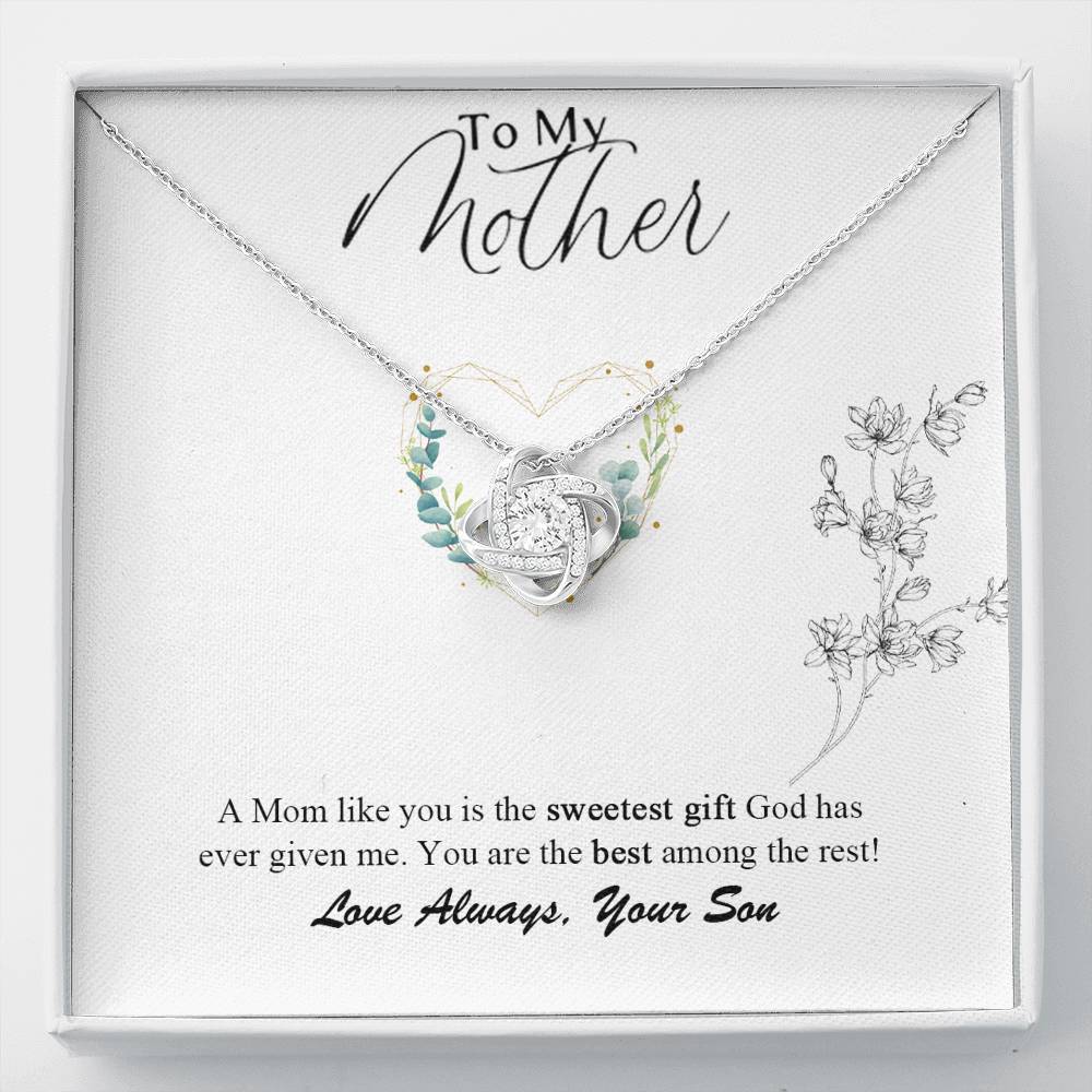 Gearhumans 3D To My Mother Happy Mothers Day Love Knot Necklace GS2204219 ShineOn Fulfillment Standard Box 