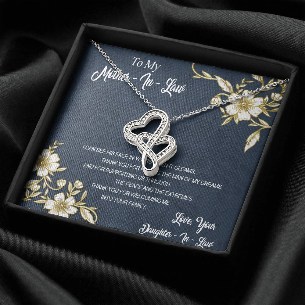 Gearhumans 3D To My Mother In Law Mothers Day Gift Double Heart Necklace GS26042110 ShineOn Fulfillment 