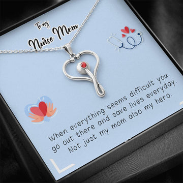 Gearhumans 3D To My Nurse Mom Happy Mothers Day Stethoscope Necklace