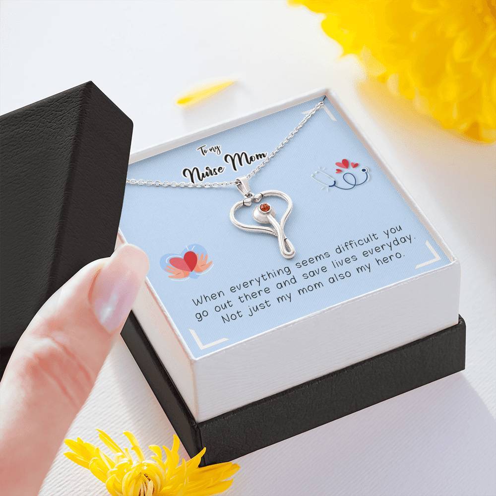 Gearhumans 3D To My Nurse Mom Happy Mothers Day Stethoscope Necklace GS27042113 ShineOn Fulfillment 