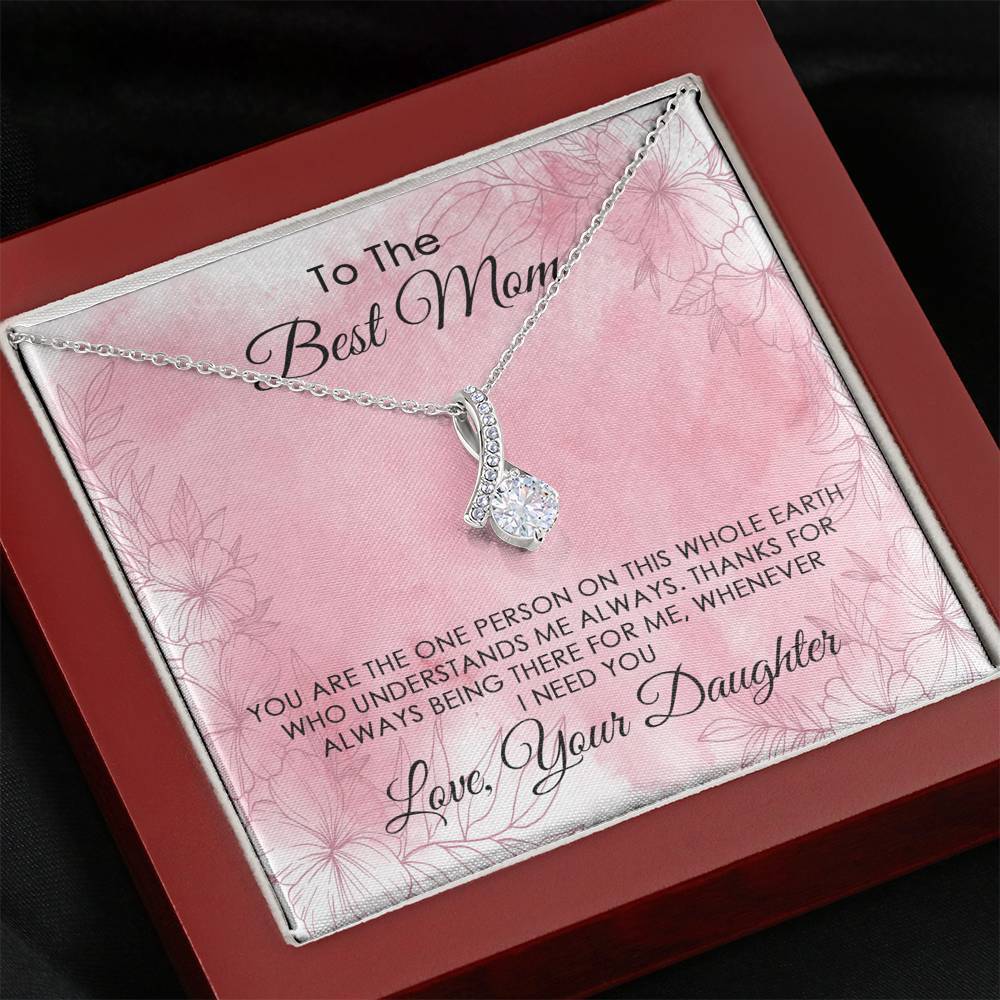 Gearhumans 3D To The Best Mom Happy Mothers Day Alluring Beauty Necklace GS2204216 ShineOn Fulfillment Mahogany Style Luxury Box 