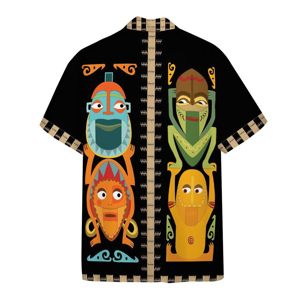 Gearhumans 3D Tropical Hawaiian Polynesian Tiki Totems Custom Hawaii Shirt GO24062114 Hawai Shirt 