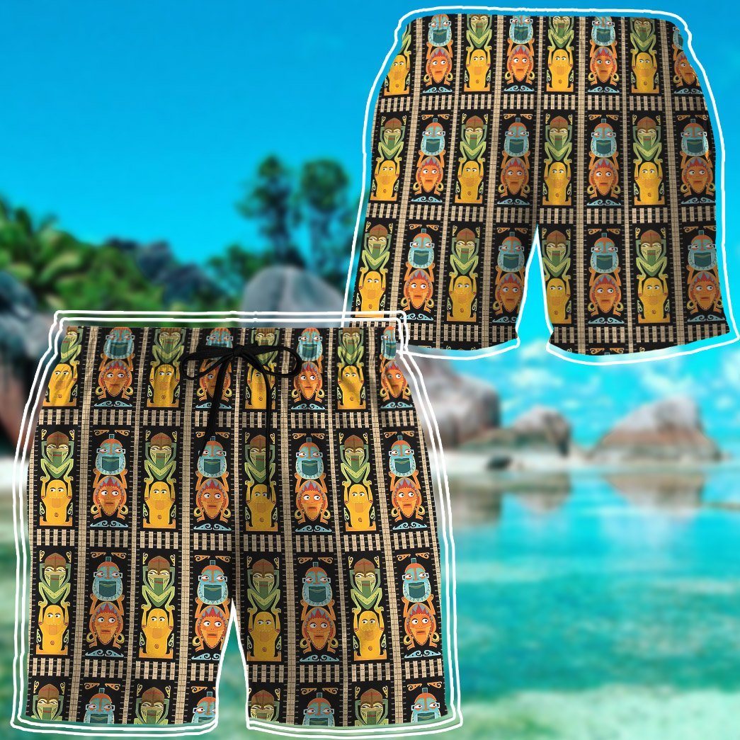 Gearhumans 3D Tropical Hawaiian Polynesian Tiki Totems Custom Hawaii Shirt GO24062114 Hawai Shirt 