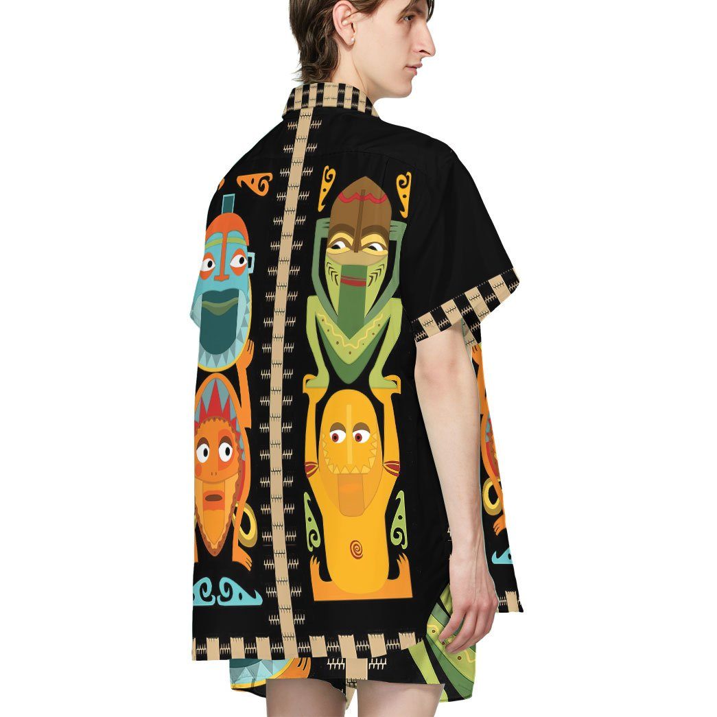 Gearhumans 3D Tropical Hawaiian Polynesian Tiki Totems Custom Hawaii Shirt GO24062114 Hawai Shirt 