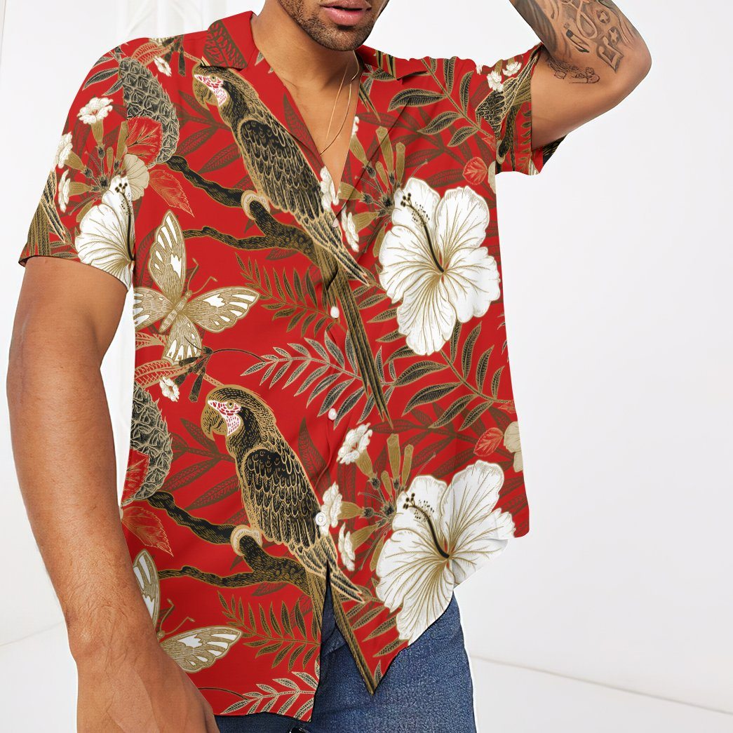 Gearhumans 3D Tropical Parrot Custom Hawaii Shirt GO21052111 Hawai Shirt 
