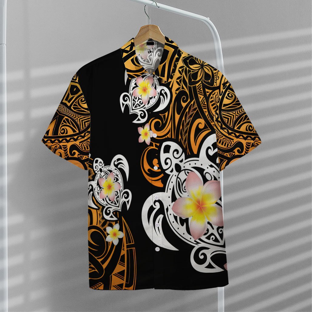 Gearhumans 3D Turtle Plumeria Polynesian Hawaii Shirt ZZ02046 Hawai Shirt 