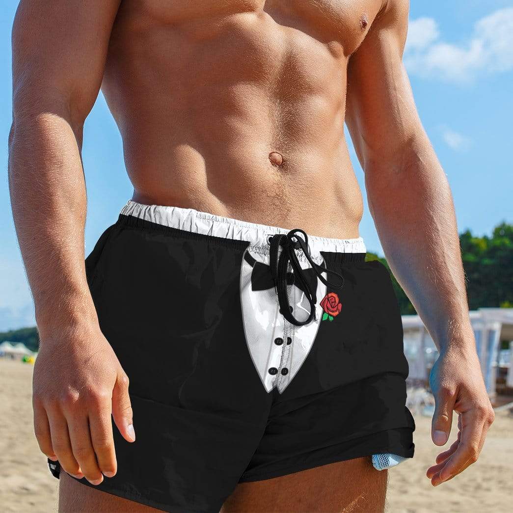 Gearhumans 3D Tuxedo Custom Beach Shorts GS25062 Men Shorts 