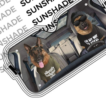 Gearhumans 3D Two Cool German Shepherd Dog Custom Car Auto Sunshade