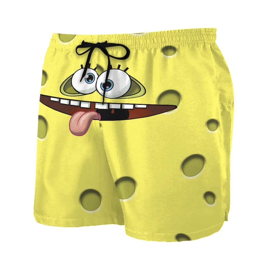 Gearhumans 3D Two Face SpongeBob SquarePants Custom Summer Beach Shorts Swim Trunks GV19067 Men Shorts 