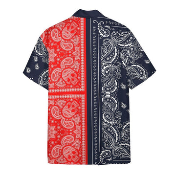 Gearhumans 3D Two Paisley Bandanas Hawaii Shirt