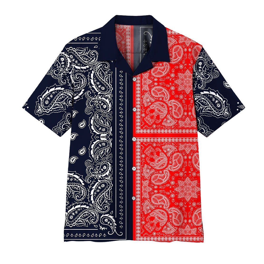 Gearhumans 3D Two Paisley Bandanas Hawaii Shirt ZK0705217 Hawai Shirt Short Sleeve Shirt S 