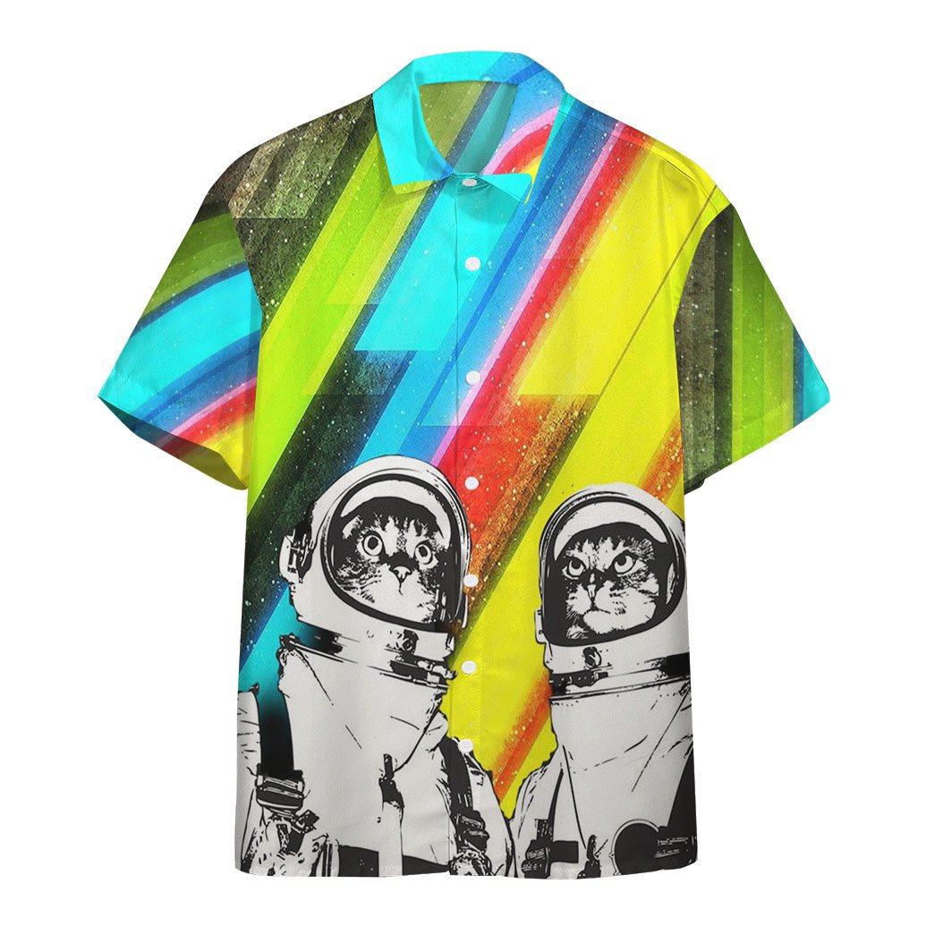 Gearhumans 3D Two Spacecats Custom Hawaii Shirt GO13052130 Hawai Shirt Short Sleeve Shirt S 