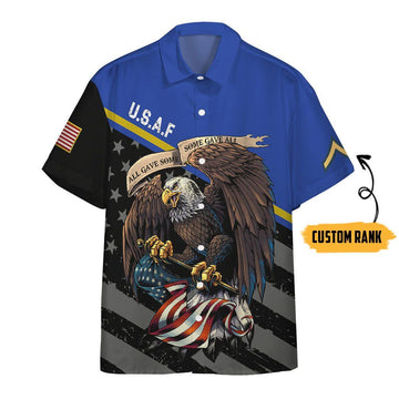 Gearhumans 3D US Air Force Veteran Custom Rank Short Sleeve Shirts