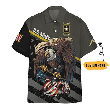 Gearhumans 3D US Army Veteran Custom Rank Short Sleeve Shirts