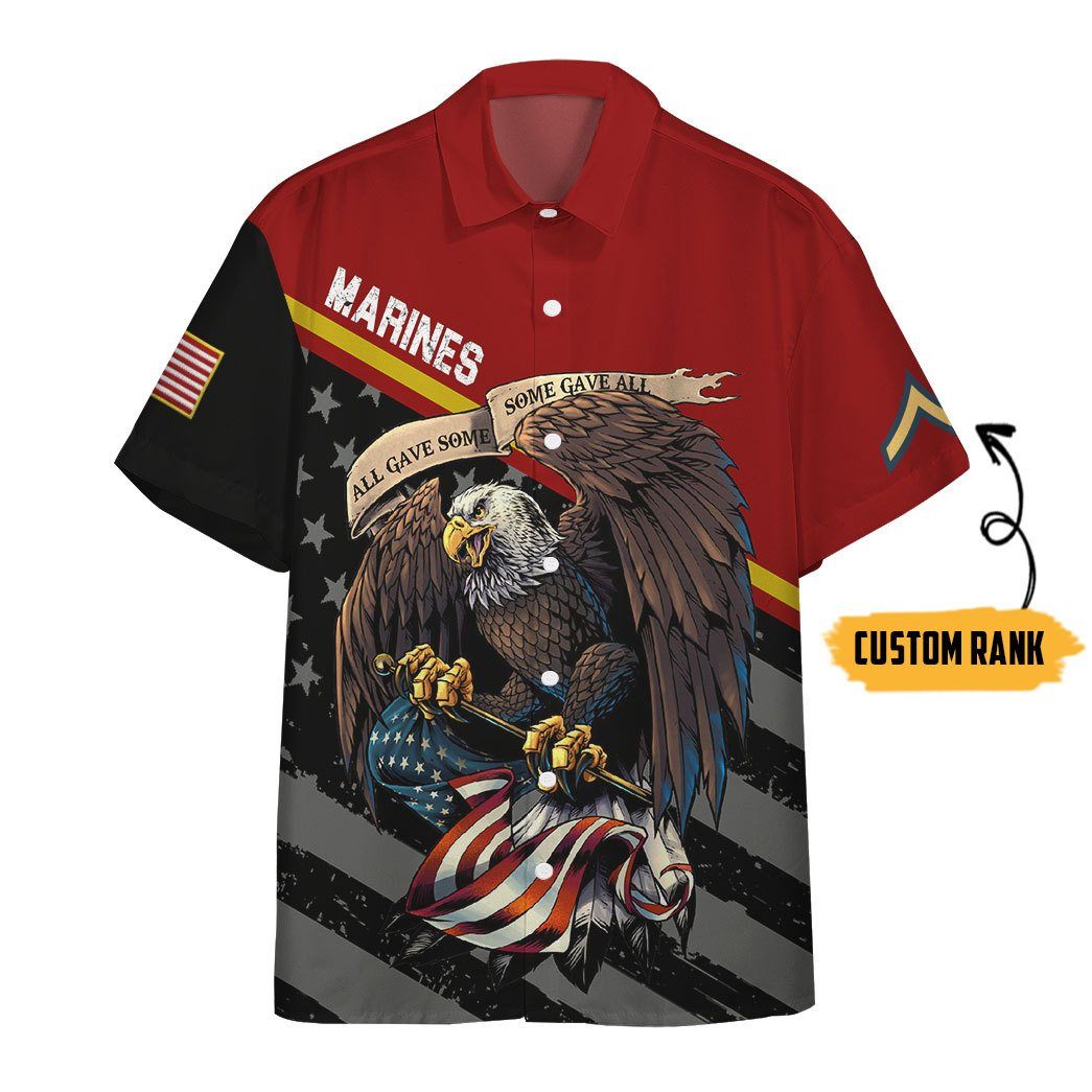 Gearhumans 3D US Marines Veteran Custom Rank Short Sleeve Shirts GW060510 Hawai Shirt Short Sleeve Shirt S 