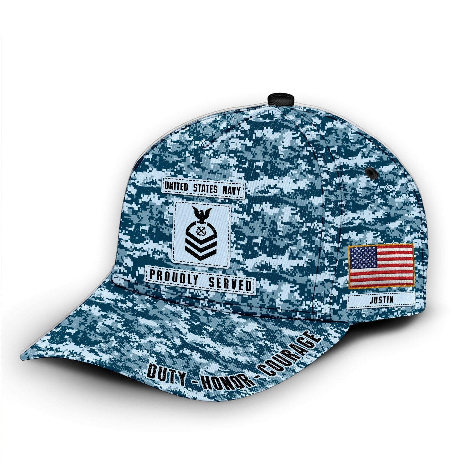 Gearhumans 3D US Navy Veteran Custom Name And Custom Rank Cap GW02045 Cap