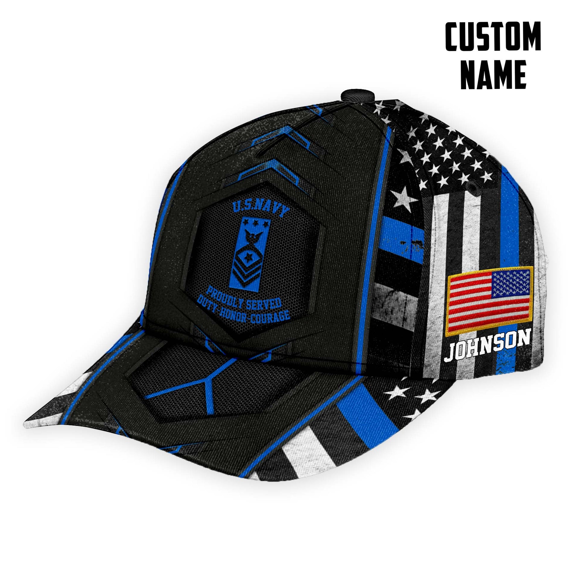 Gearhumans 3D US Navy Veteran Custom Name Custom Rank Classic Cap GW1005214 Cap 