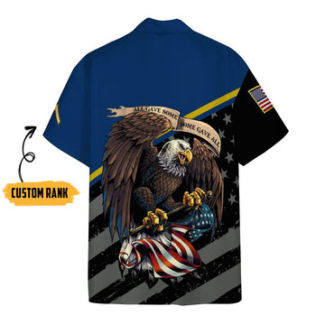 Gearhumans 3D US Navy Veteran Custom Rank Short Sleeve Shirts