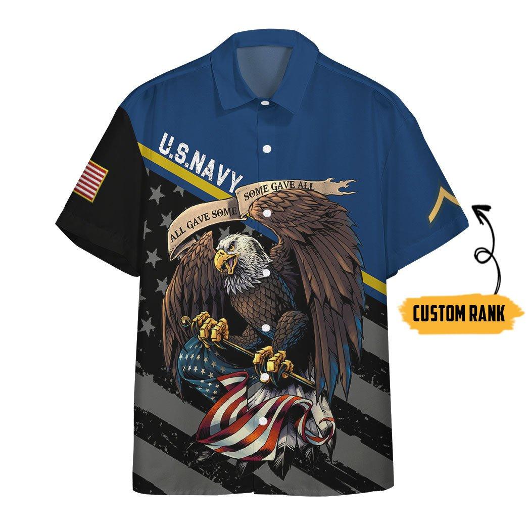 Gearhumans 3D US Navy Veteran Custom Rank Short Sleeve Shirts GW060512 Hawai Shirt Short Sleeve Shirt S 