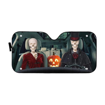 Gearhumans 3D Vampire Skeleton Custom Car Auto Sunshade