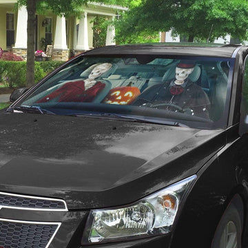 Gearhumans 3D Vampire Skeleton Custom Car Auto Sunshade