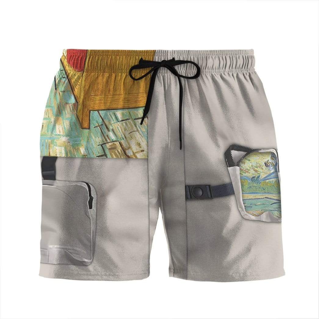 Gearhumans 3D Vincent Van Gogh Hip Hop Jackets Custom Beach Shorts Swim Trunk GC16071 Men Shorts Men Shorts S