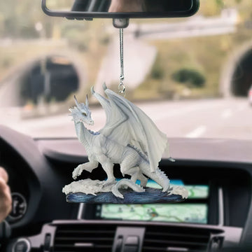 Gearhumans 3D Walking White Dragon Car Hanging
