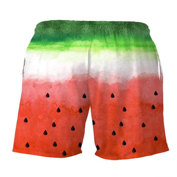 Gearhumans 3D Watermelon Custom Beach Shorts Swim Trunk