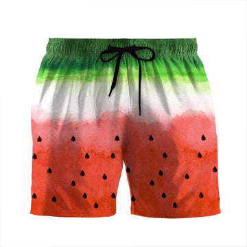 Gearhumans 3D Watermelon Custom Beach Shorts Swim Trunk
