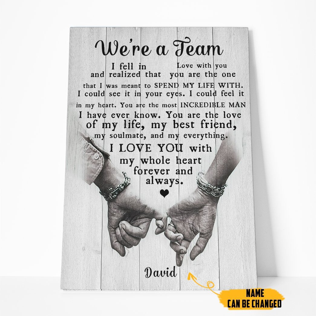 Gearhumans 3D We Are Team Best Gift For Parents Day Custom Name Canvas GS06072113 Canvas 1 Piece Non Frame M
