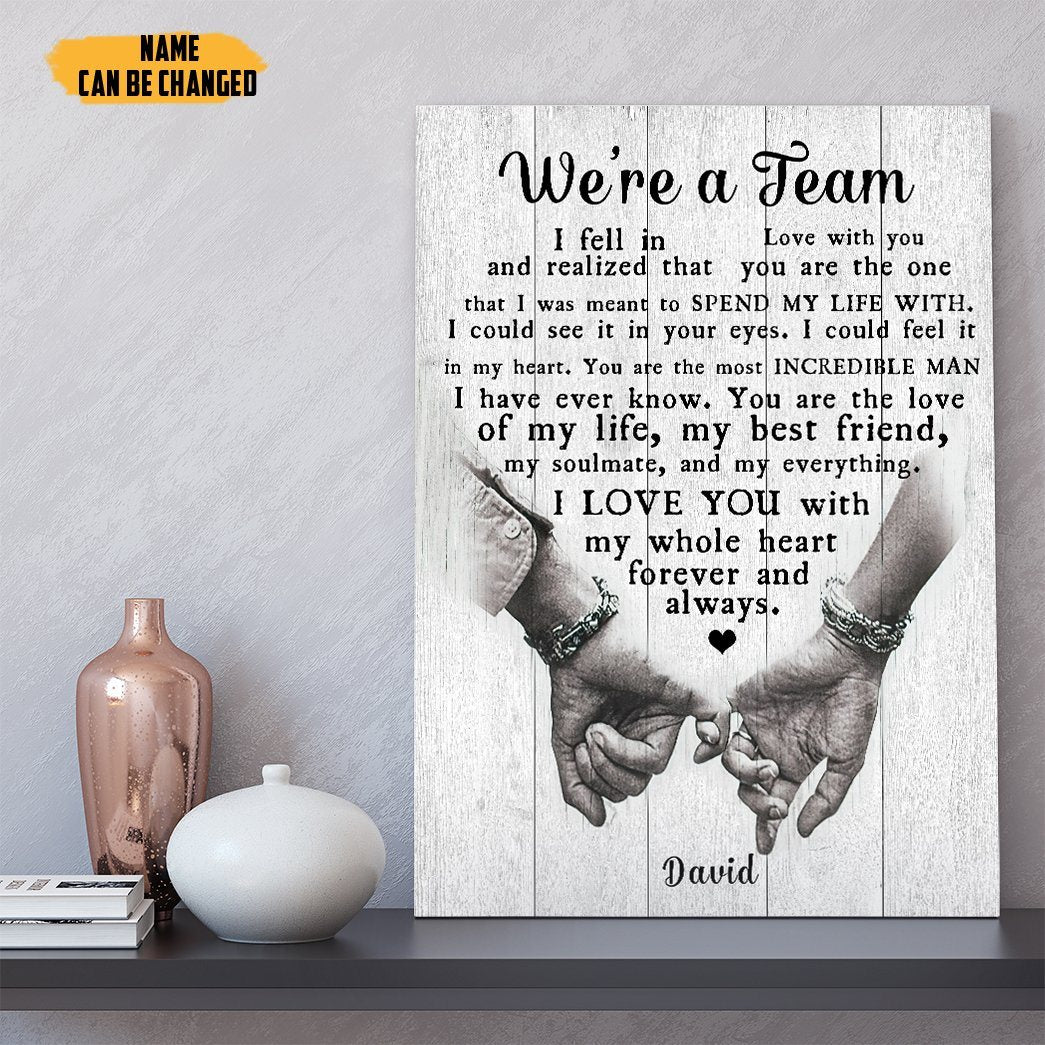 Gearhumans 3D We Are Team Best Gift For Parents Day Custom Name Canvas GS06072113 Canvas 