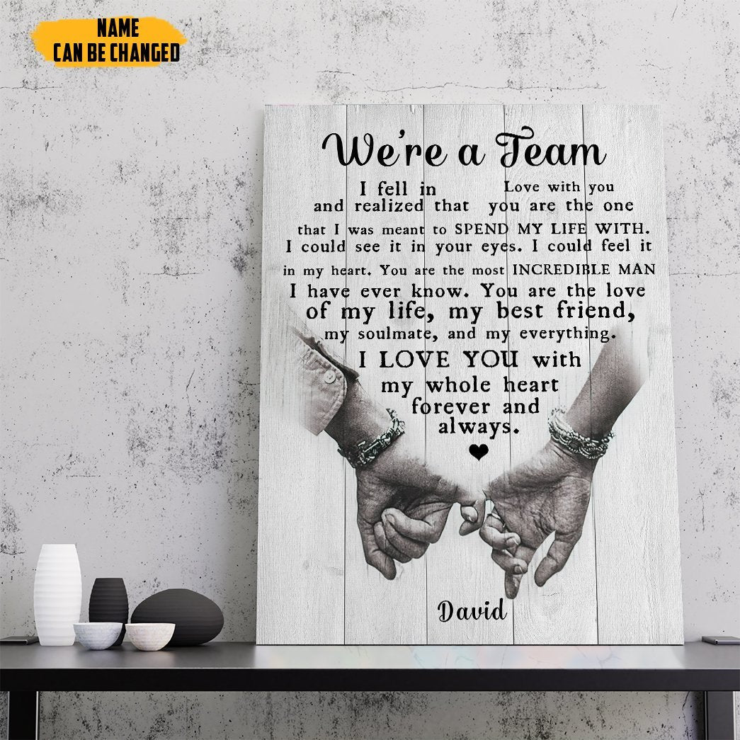 Gearhumans 3D We Are Team Best Gift For Parents Day Custom Name Canvas GS06072113 Canvas 