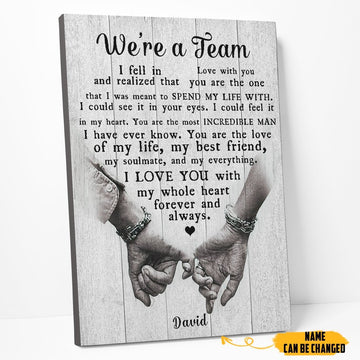 Gearhumans 3D We Are Team Best Gift For Parents Day Custom Name Canvas