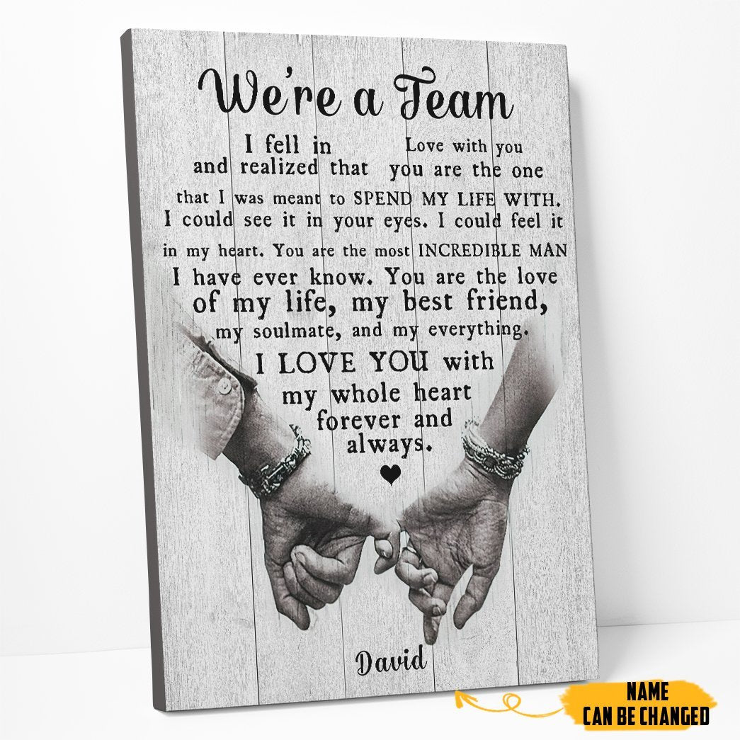 Gearhumans 3D We Are Team Best Gift For Parents Day Custom Name Canvas GS06072113 Canvas 