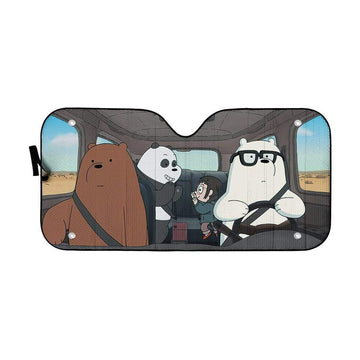 Gearhumans 3D we bare bears 2020 drive Custom Car Auto Sunshade