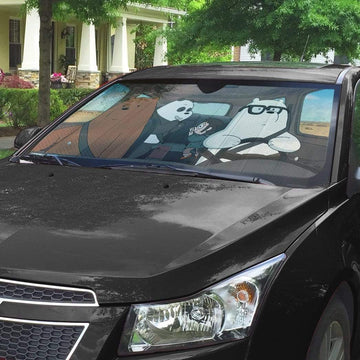 Gearhumans 3D we bare bears 2020 drive Custom Car Auto Sunshade