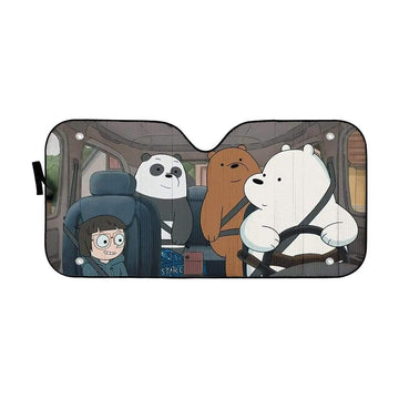 Gearhumans 3D we bare bears 2020 Movie Custom Car Auto Sunshade