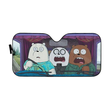 Gearhumans 3D We Bare Bears Custom Car Auto Sunshade