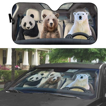 Gearhumans 3D We Bare Bears Custom Car Auto Sunshade