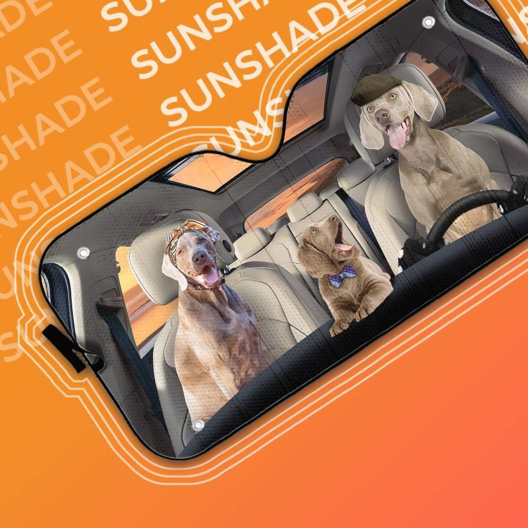 gearhumans 3D Weimaraner Dogs Custom Car Auto Sunshade GW09066 Auto Sunshade 