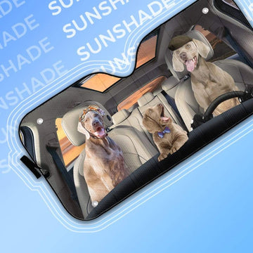 Gearhumans 3D Weimaraner Dogs Custom Car Auto Sunshade