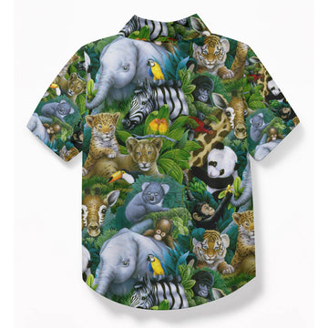 Gearhumans 3D Welcome To The Zoo Custom Kid Hawaii Shirt GO24062118 Hawai Shirt Kid 