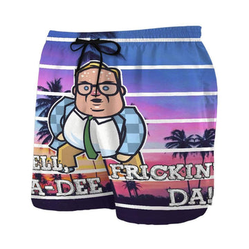 Gearhumans 3D Well La Dee Frickin Da Shirt Custom Beach Shorts Swim Trunks