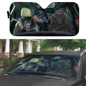 Gearhumans 3D Werewolf Custom Car Auto Sunshade